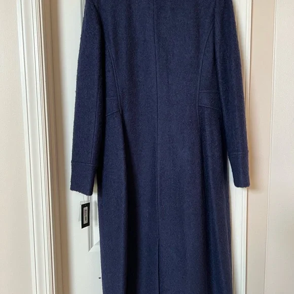 Kenneth Cole nwt blue purple midi coat- large - Picture 3 of 10
